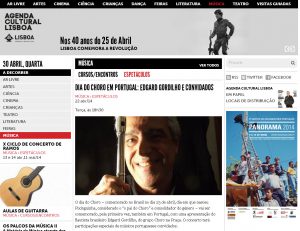 Casa Fernando Pessoa I Dia do Choro em Portugal 2014 - Palestra e show do flautista Edgard Gordilho do choro na praça e músicos convidados