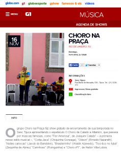 SESC Tijuca choro na praça Domingo Alternativo música ao vivo